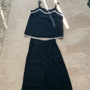 Black & White Tank Top and Culotte Pants